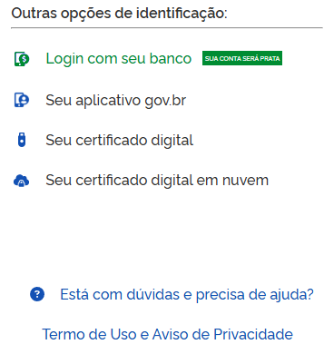 Outras opções de identificação
